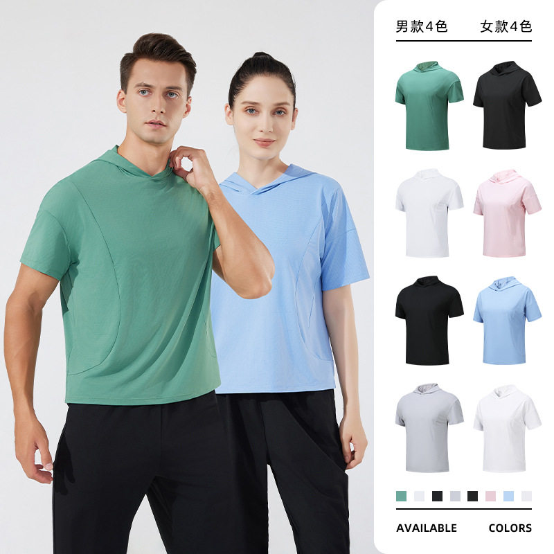 夏季男女同款休闲短袖宽松潮流户外跑步圆领短袖连帽短袖t恤,运动服/休闲服装,运动T恤,淘宝优惠券,粉丝福利购,淘宝优惠卷