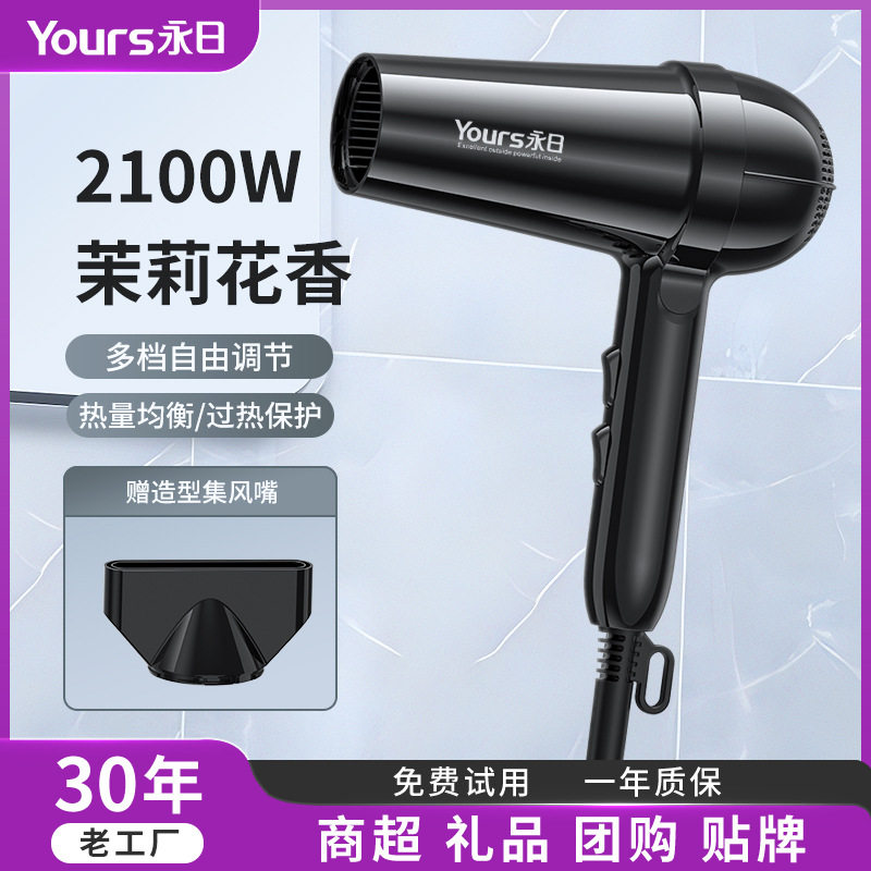 永日吹风机家用花香大功率电吹风恒温吹风筒多档调节