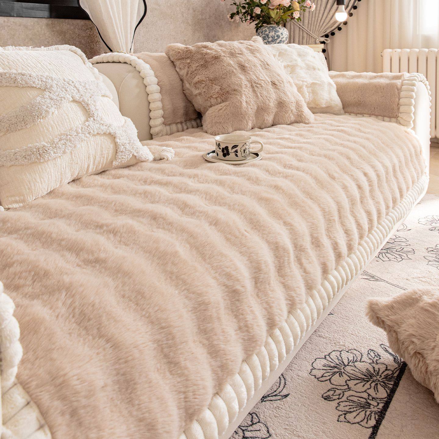 简约加厚兔毛绒泡泡沙发垫2026新款秋冬轻奢防滑坐垫热销,居家布艺,沙发垫,淘宝优惠券,粉丝福利购,淘宝优惠卷