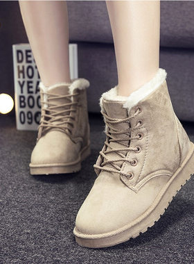 秋冬季新款雪地靴女马丁短靴外贸大码棉鞋学生保暖加绒鞋子shoes