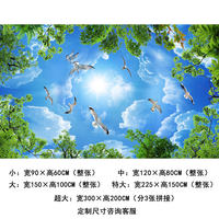 Blue sky and white clouds, ceiling stickers, wallpaper, self-adhesive wallpaper, living room, bedroom background, room, ceiling, wall stickers, decorative murals thumbnail 4