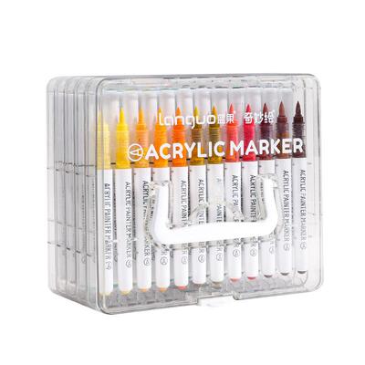 蓝果外版英文马克languo蓝笔直液大容量可覆盖贸叠色水式彩笔水性