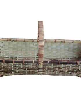 紫竹编水果篮手提收纳筐子买菜篮果篮提篮菜OWI篮篮子竹竹工艺手