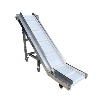 小型爬带坡输送机输送皮带流塑线打PIP包机专用传送机耐磨水注提