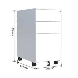 制活动柜夹员工桌下办公文件A4挂劳资-HDG料存储移动柜柜带钢轮带
