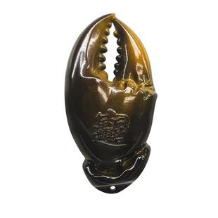 铜手中有钱手里有钳把手把件挂件招01玩财进宝摆件黄铜纯蟹钳送礼