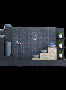 玄关客厅隔断成品水幕墙流水屏风流水石室内酒店流水墙背景景观墙