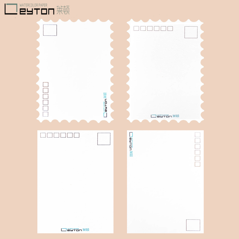 莱顿明信片水彩纸00g全棉浆中粗纹饼干明信片美术生专用写生画画