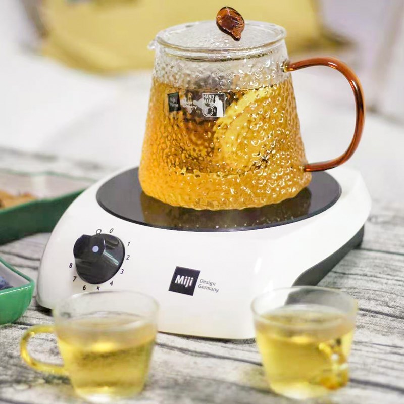 德国米技miji玻璃茶壶耐高温锤纹壶花茶煮茶器装泡茶壶