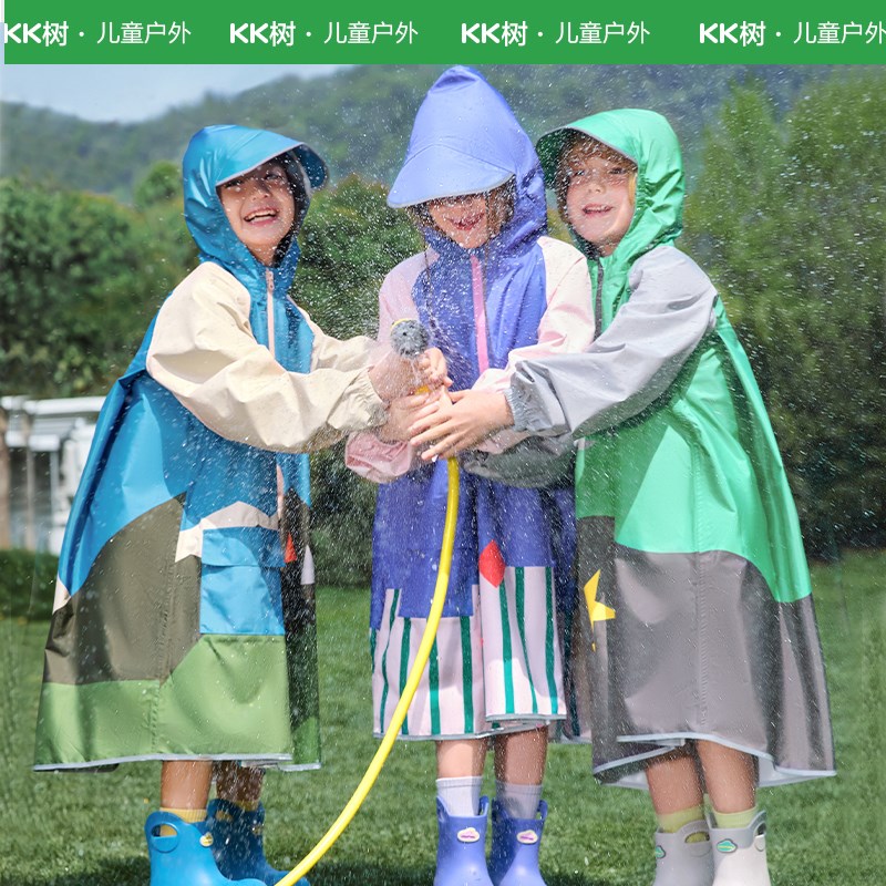 KK树儿童雨衣男童女童宝宝雨披幼儿园女孩小学生上学带书包位