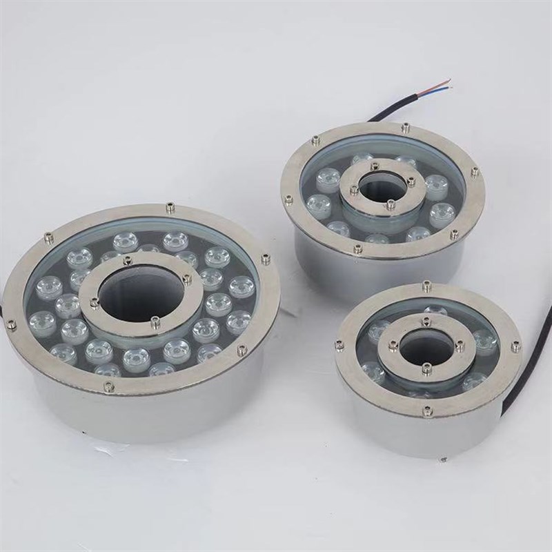 水底灯七彩水下灯防水W9W射灯 led鱼缸灯v2v水池鱼池灯喷泉灯