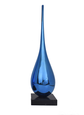 抽象水滴雕塑摆件售楼处玄关过道大理石底座商场酒店会所软装饰品