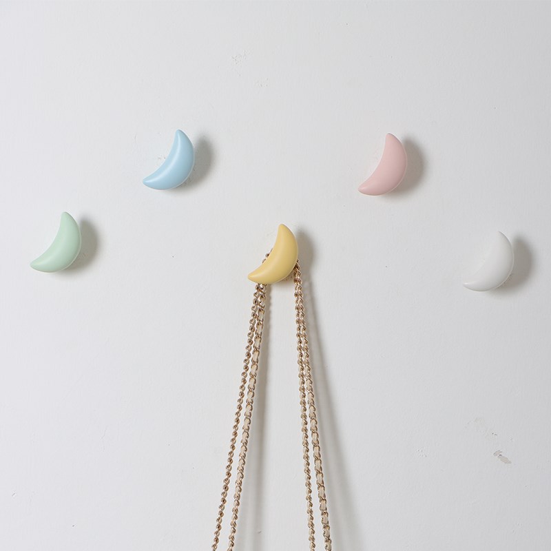 新款极简月亮大衣柜外侧面挂钩高级感创意柜子旁强力无痕粘贴粘钩