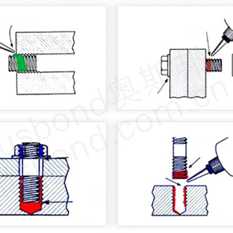 奥斯邦A271厌氧胶金属螺丝锁固胶耐高温螺纹胶机器密封胶红色50ml