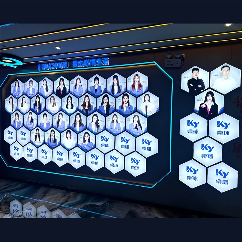 LED六边形圆形无边框卡布软膜异形U广告招牌台球助教灯箱
