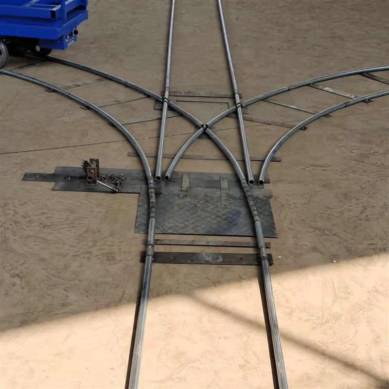 新款大棚轨道运输车轨道变换器单变轨车间苗圃工地流水线运输机