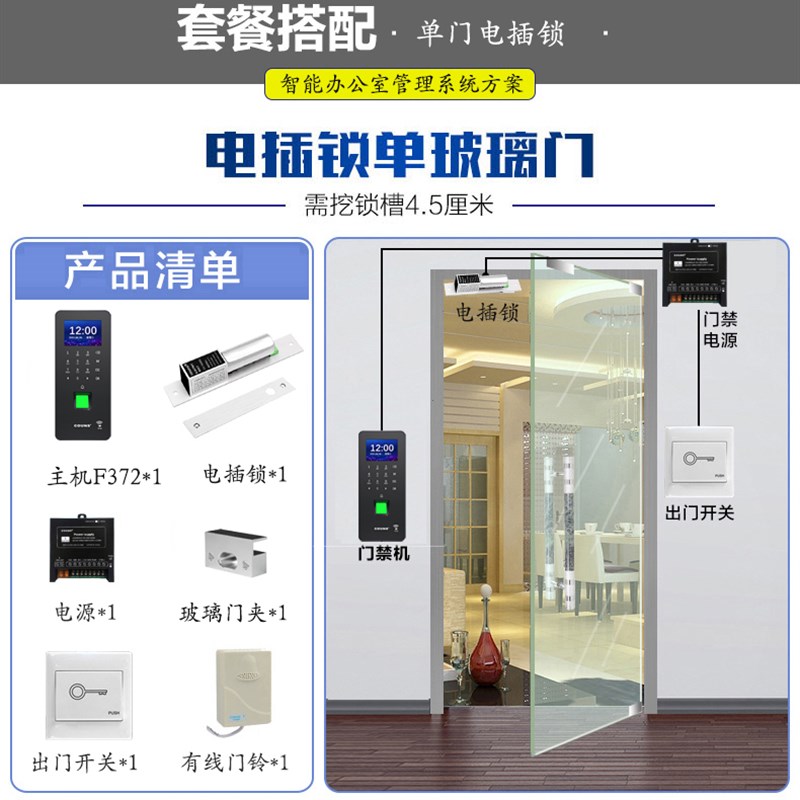 高优CU-F7指纹门禁机系统装F71门禁一体机木门铁门玻璃门