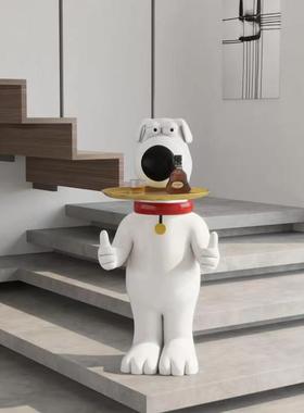 潮玩大型房间飘窗沙发电视柜旁边落地狗托盘走廊过道入伙新居摆件