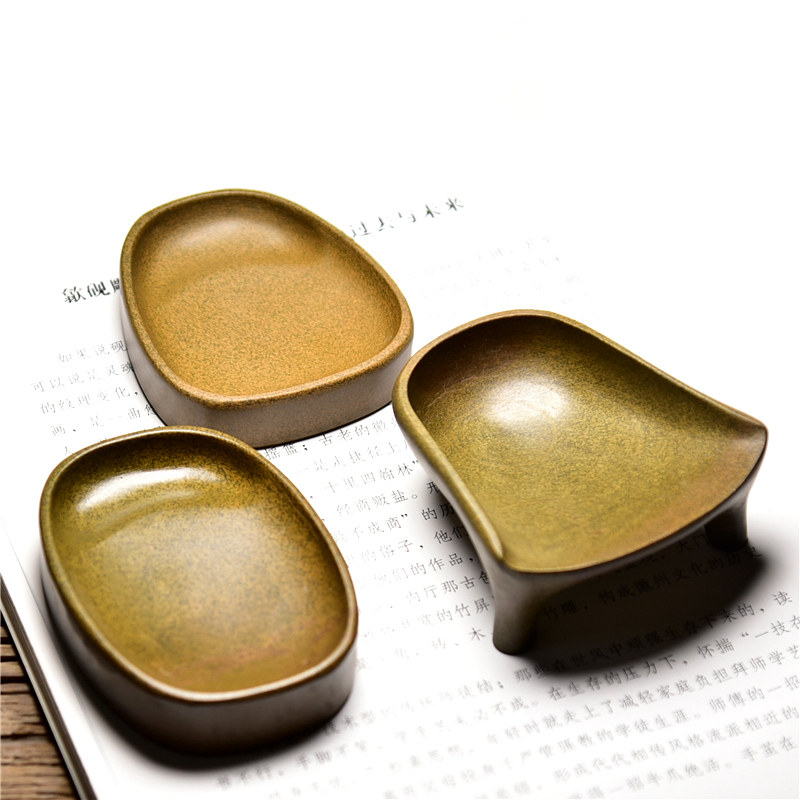 联星老坑黄鱼子小楷砚台天然歙砚掌中宝腰圆鱼籽龙尾精品迷你磨墨