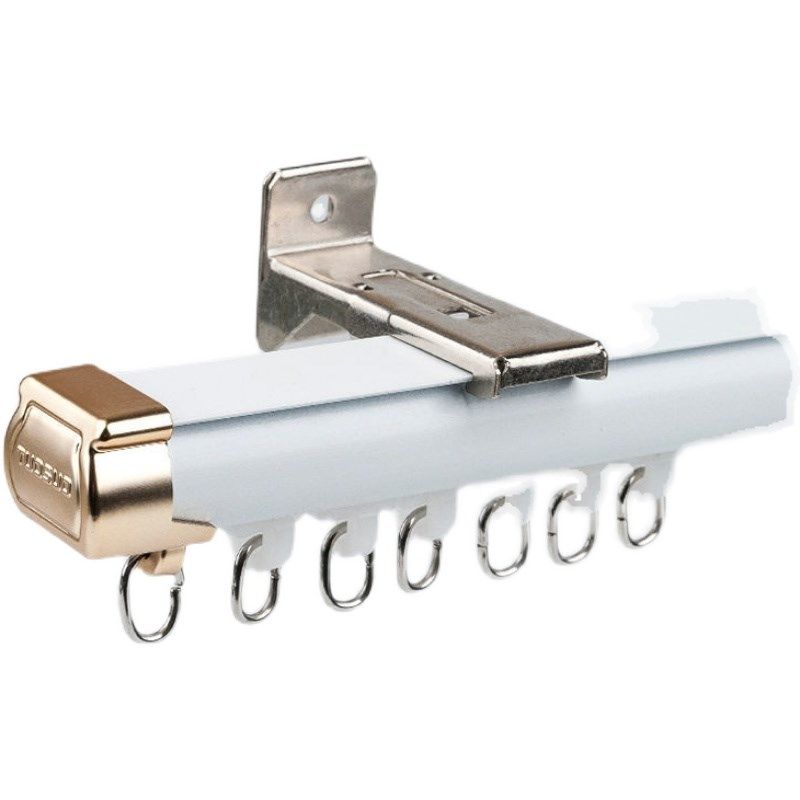 静音窗帘轨道侧装铝合金加厚窗帘架子杆挂钩式滑轨轨道飘窗