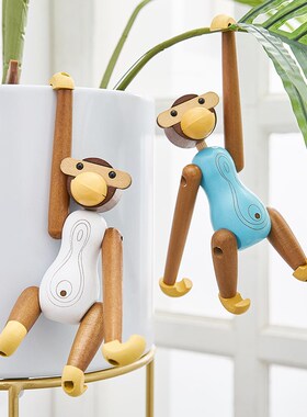 家居饰品猴子装饰小创意爱桌面儿童房男孩书柜卧室房间布置