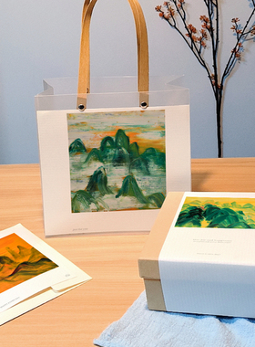 hnf132小众可爱礼盒包装手信软包装精美伴手礼包装纸袋插画礼盒