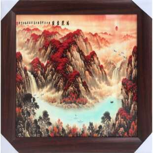 景德镇瓷板画陶瓷山水花鸟人物陶瓷壁画挂画装饰客厅办公室摆件