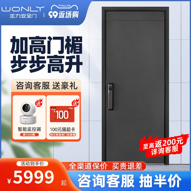 精品WL王力大师系列高端智能别墅防盗门甲级进户门智能门锁一体化