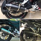 托摩车改装 高蝎排天气管消声219器全仿碳纤身尾大六角51口径耐温