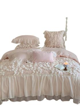20事25款糯小棉TUG立体绣花纺花边四件雪套玫瑰故软糯床上新用品