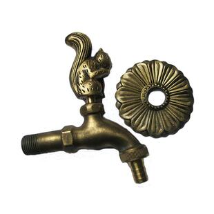 黄铜动水龙头花园园艺水物头仿古做旧铜龙芯单孔拖池洗把衣机鸽子