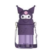 捷三鸥塑丽料水杯女夏季 带吸管儿童卡通斜挎便量大085容太空杯