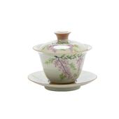 草木通用灰三才盖茶杯单个女士泡茶碗陶功夫茶具碗瓷烫手女不士