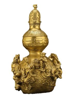 纯铜铜开葫芦件摆八仙芦AL734706盖葫芦葫八仙过海葫芦工艺品