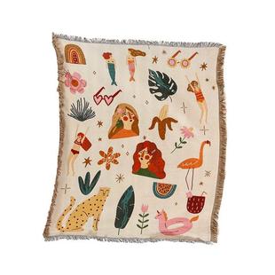 ins风四季沙发毯沙盖布沙发闲后备箱MD001发摆摊休毯巾午睡毯