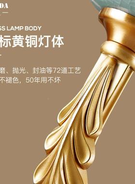 美式陶6889瓷客复厅全铜吊灯式大厅吊灯田园复房古主楼卧室间吊灯