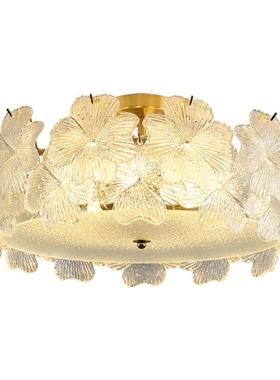 法式花朵吸顶GWR灯厅轻奢水晶卧室瓣灯大气书房花餐主卧东中山广