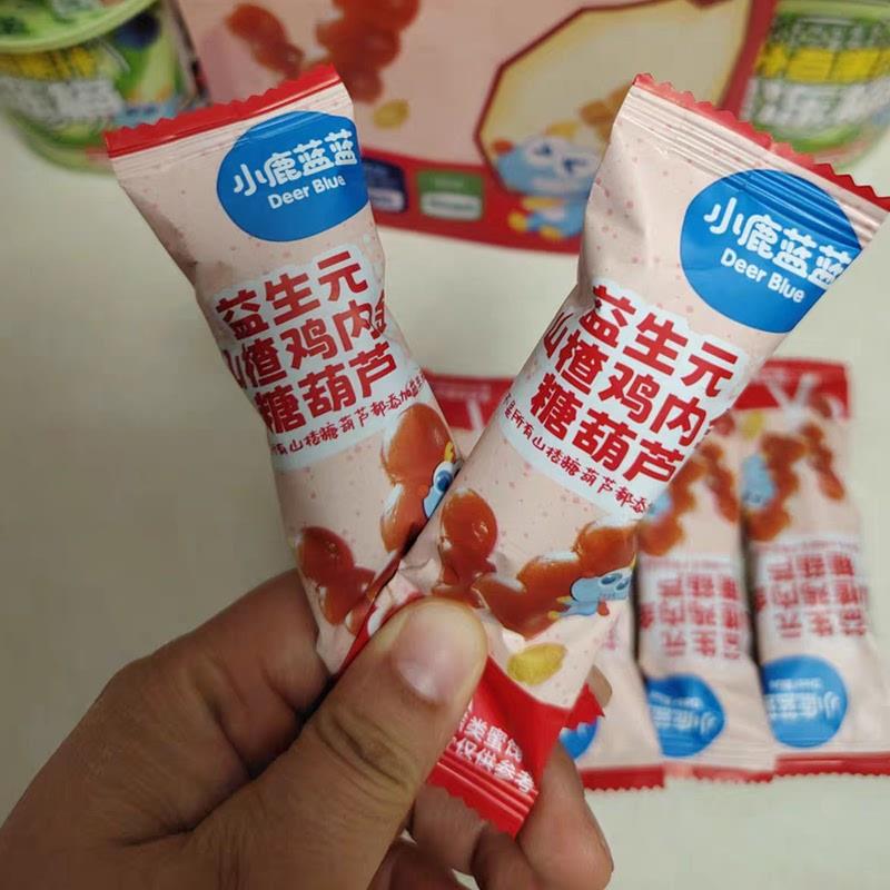 -小鹿蓝蓝益生元山楂鸡内金糖葫芦乐享桶220g山楂果肉条健康零食