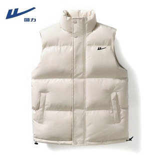 回力秋冬新款 外套立领休闲百搭坎肩背心 马甲男女加厚保暖防风无袖