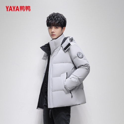 YAYA鸭鸭羽绒服2026冬男女同款可拆帽短款加厚时尚宽松羽绒外套
