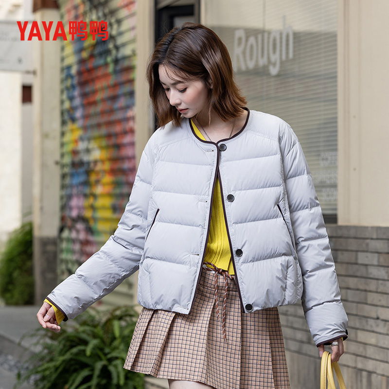 YAYA鸭鸭25新款女士新款冬季羽绒服轻薄宽松休闲短款百搭防寒外套