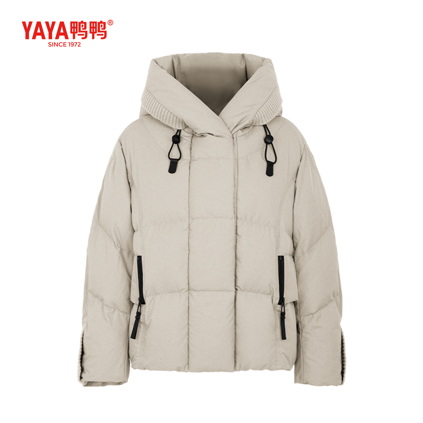YAYA鸭鸭2025冬装短款连帽羽绒服女休闲宽松韩版气质时尚保暖外套