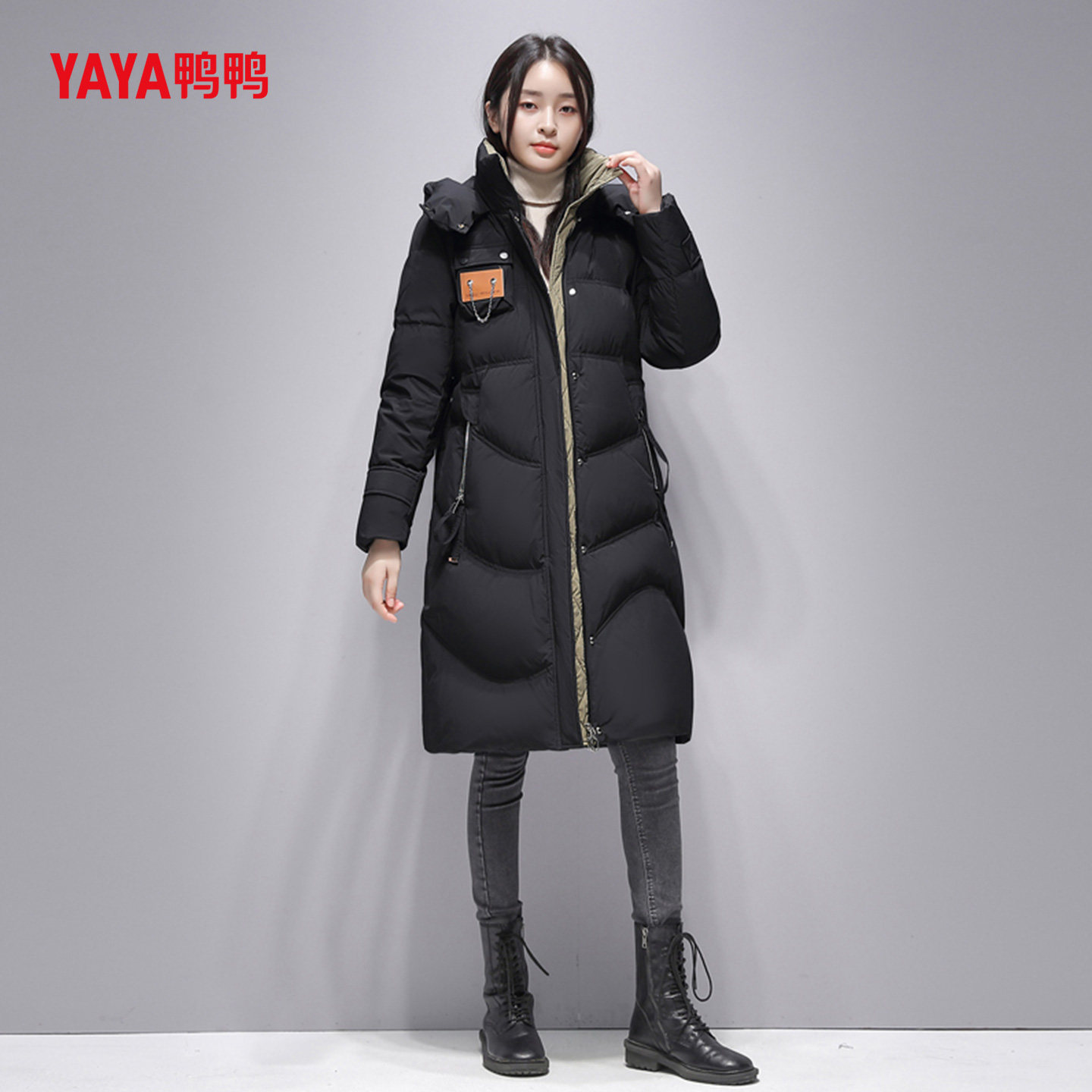 YAYA鸭鸭正品羽绒服女2026新款冬季收腰加厚保暖休闲中长款外套