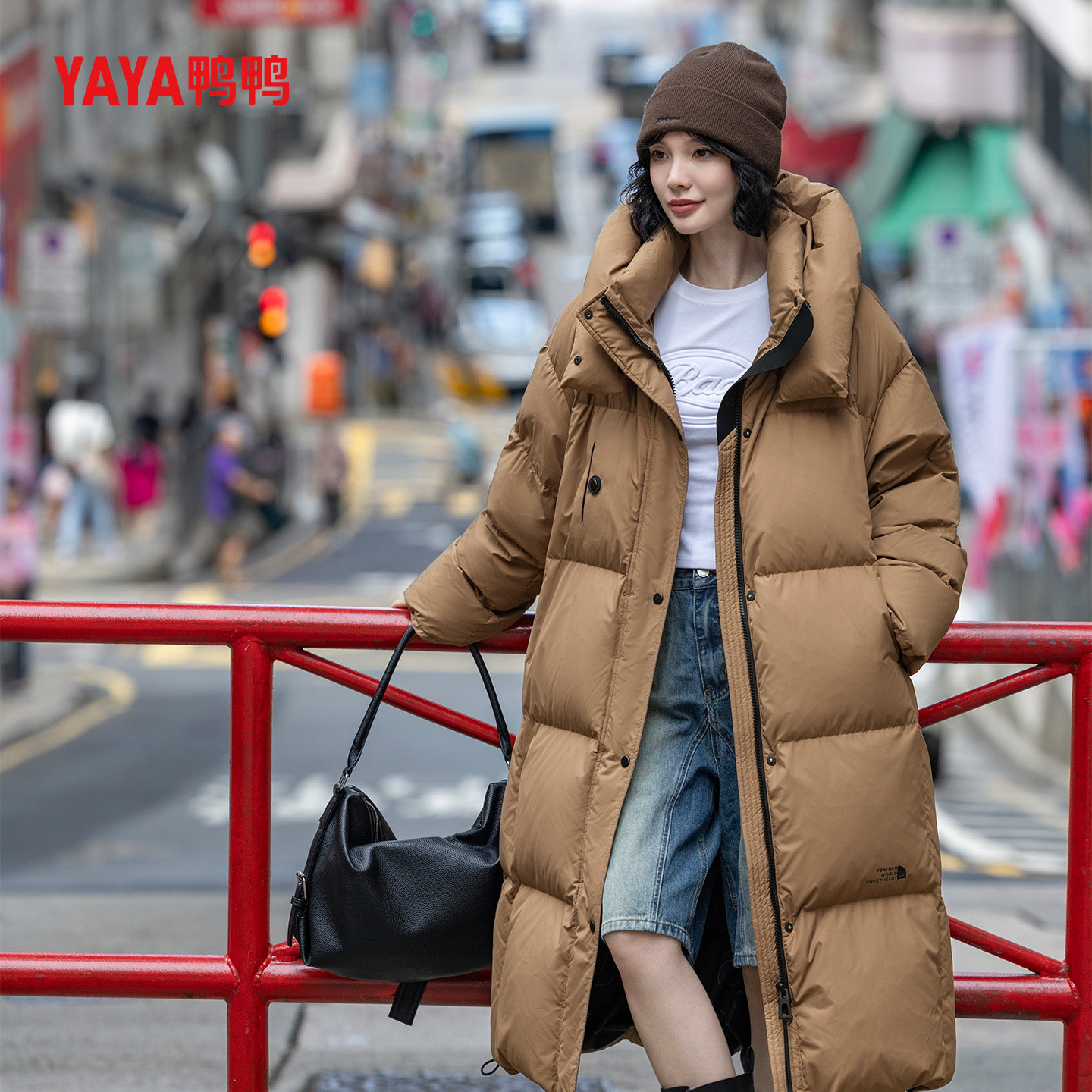 时尚休闲中长款保暖加厚羽绒服