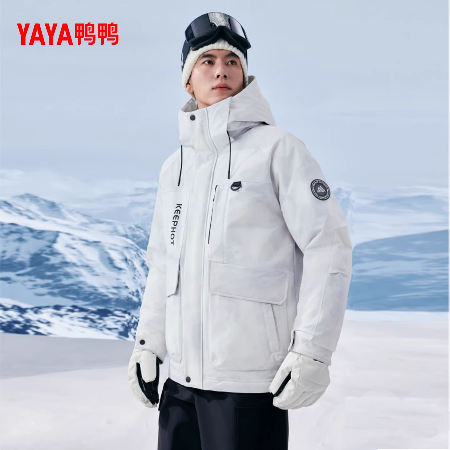 YAYA鸭鸭短款羽绒服2026秋冬时尚百搭工装服连帽立领休闲厚外套