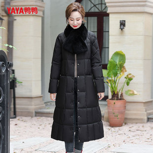 YAYA鸭鸭妈妈款羽绒服女冬中长款2025年新款洋气大码中年冬装外套