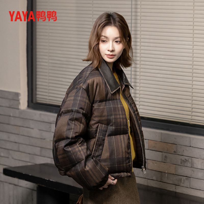 官方旗舰店2025长袖复古港风拼接短外套保暖cleanfit风羽绒服