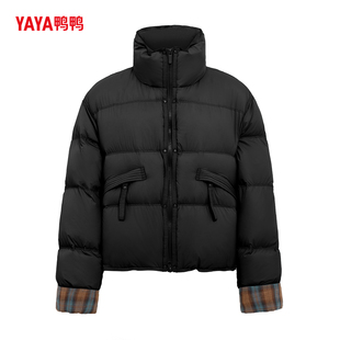 冰淇淋系列 格子短款 YAYA鸭鸭羽绒服立领2025冬季 厚款 外套 女装