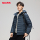 YAYA鸭鸭羽绒服男2025秋冬新品 舒适轻薄便携保暖外套 休闲连帽短款