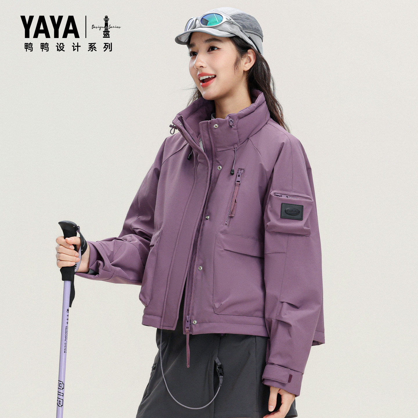 鸭鸭潮流工装短款羽绒服女保暖休闲宽松2026新款外套户外冬季上衣